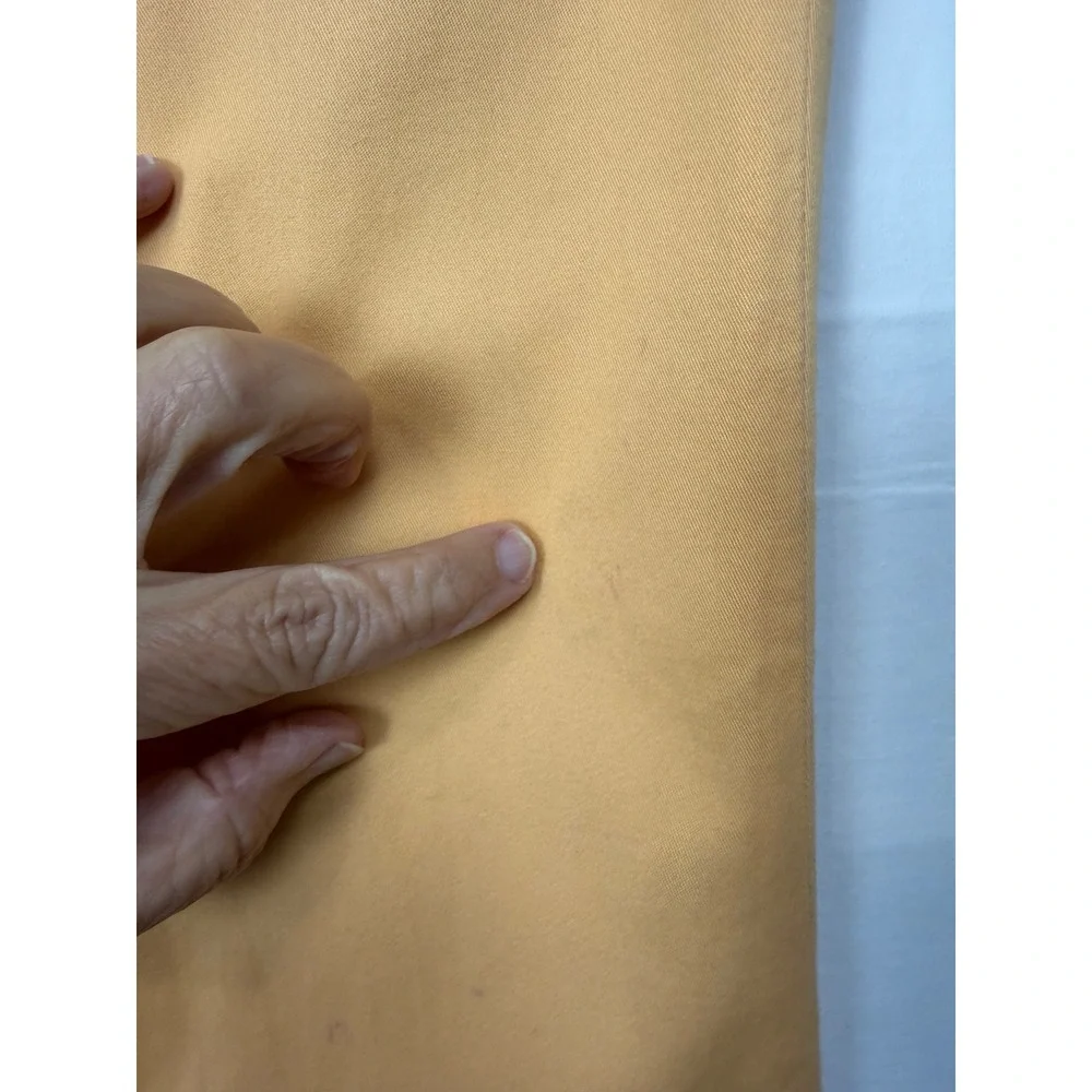J. Jill Stretch Ankle Pants Womens 8 Yellow Side Zip Cotton Blend Slit Hem